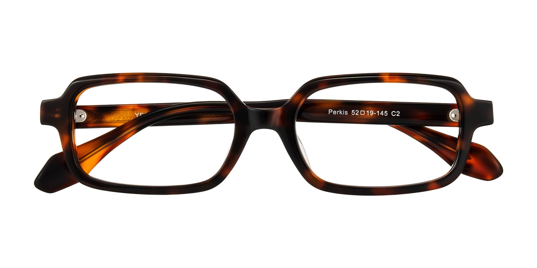 Folded Front of Perkis in Tortoise with Clear Eyeglass Lenses