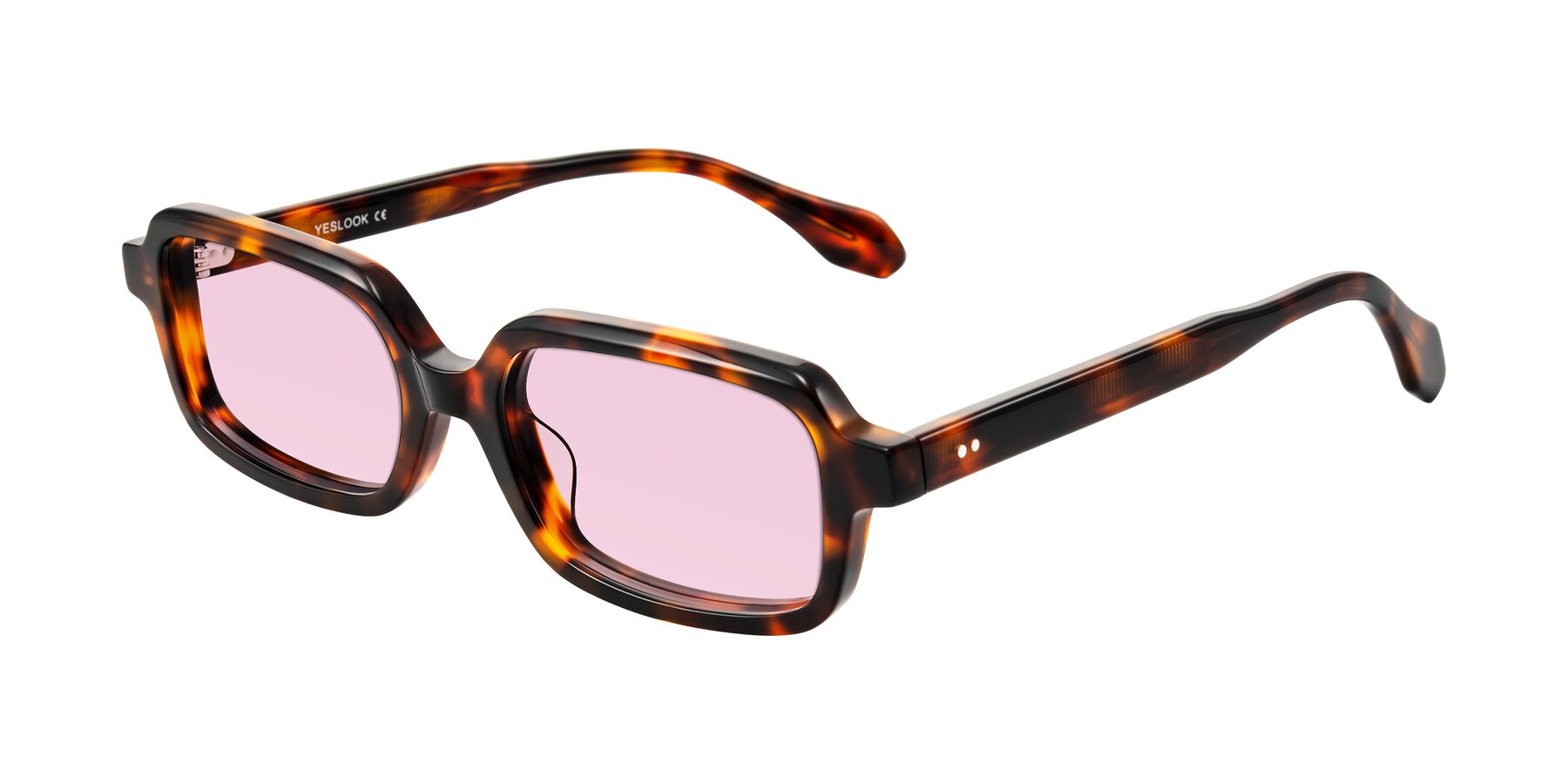 Angle of Perkis in Tortoise with Light Pink Tinted Lenses
