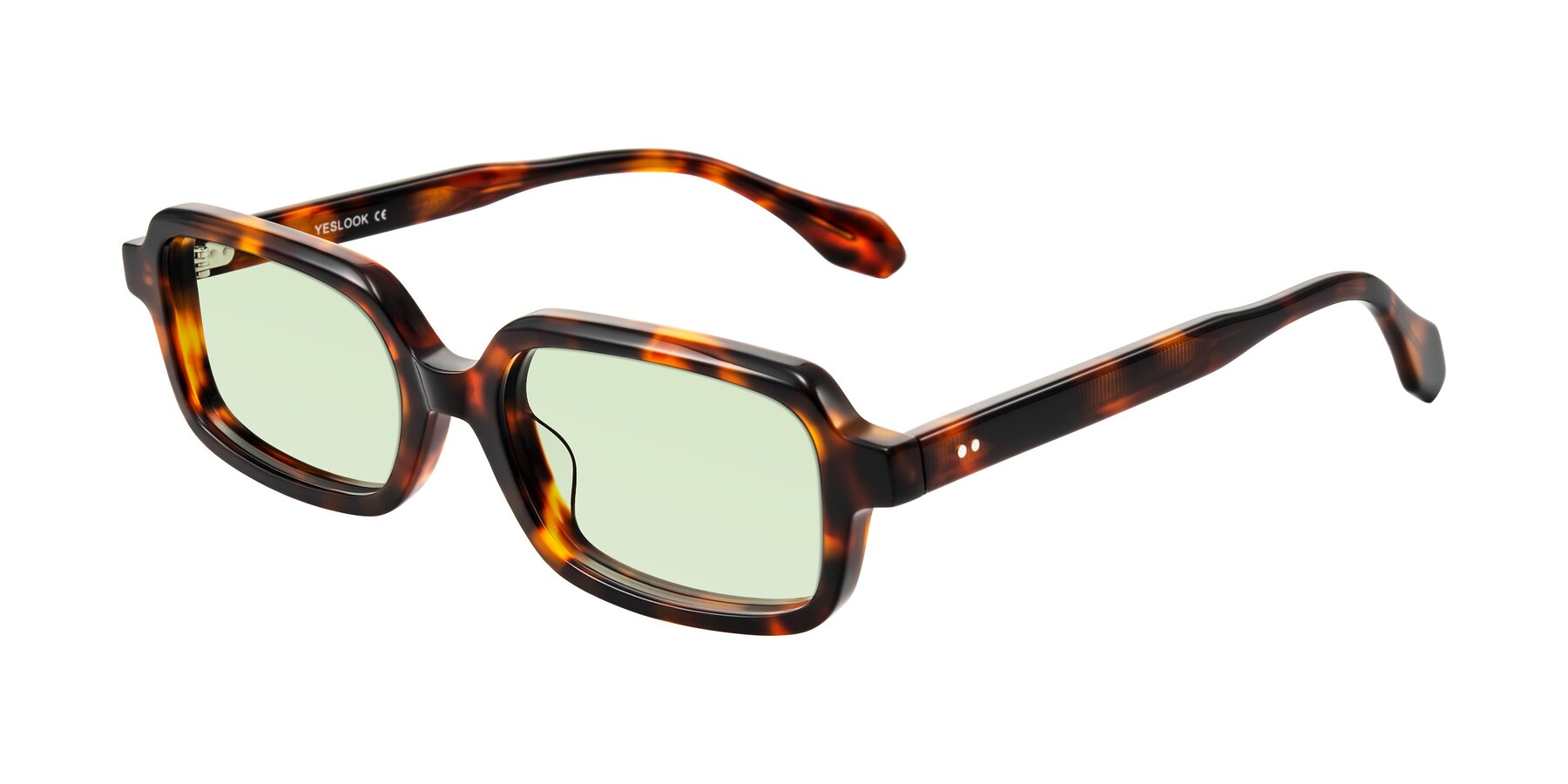 Angle of Perkis in Tortoise with Light Green Tinted Lenses