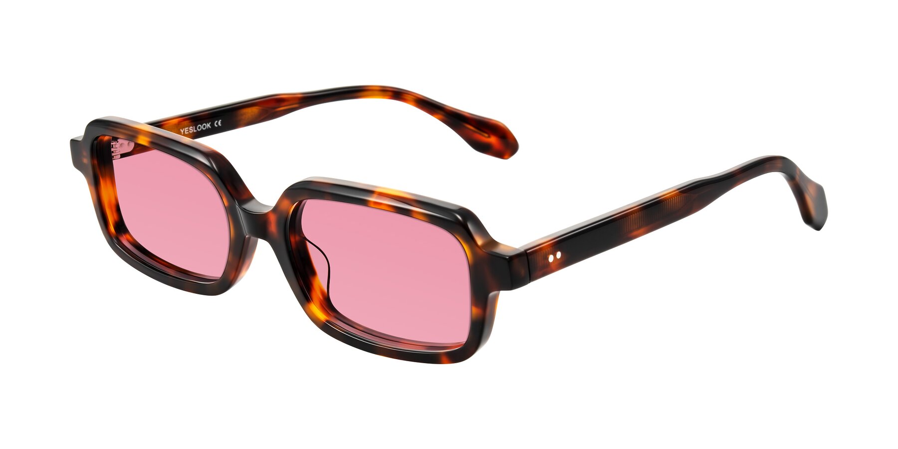Angle of Perkis in Tortoise with Pink Tinted Lenses