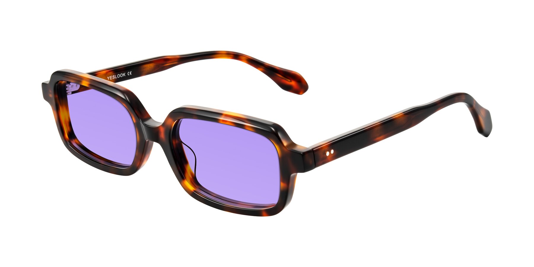 Angle of Perkis in Tortoise with Medium Purple Tinted Lenses