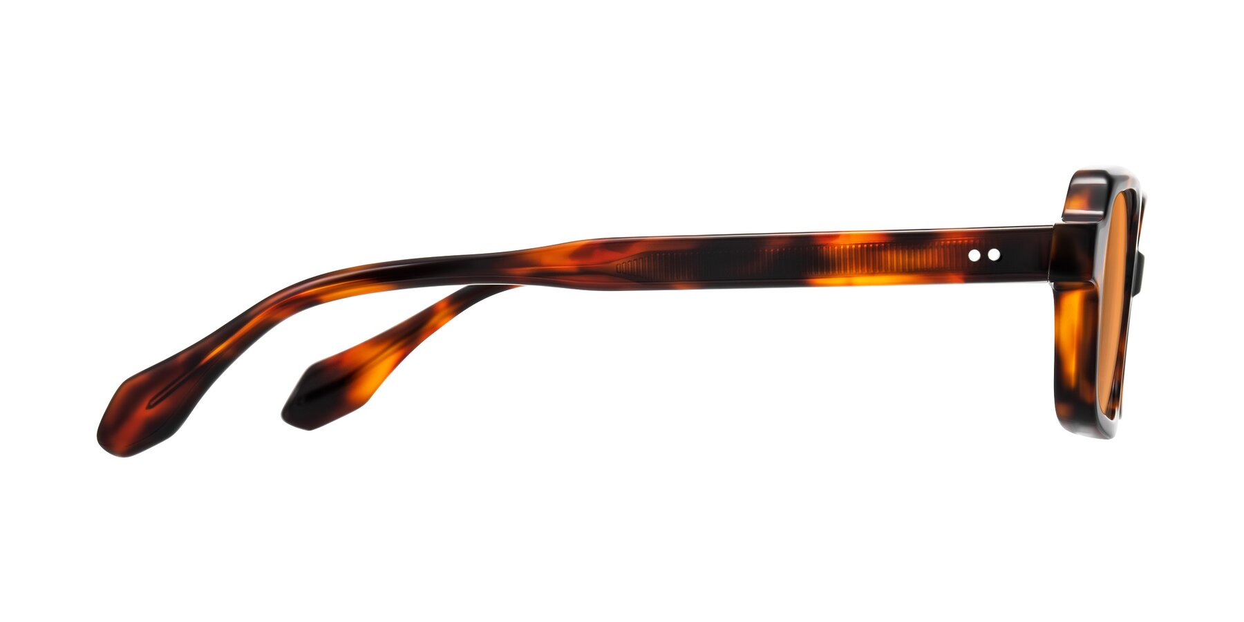 Side of Perkis in Tortoise with Orange Tinted Lenses