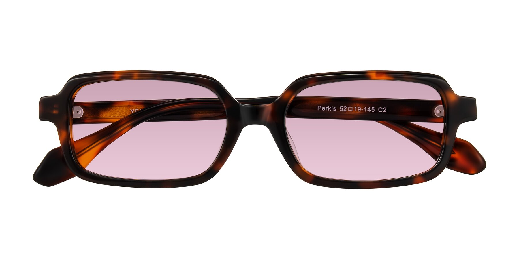 Folded Front of Perkis in Tortoise with Light Wine Tinted Lenses