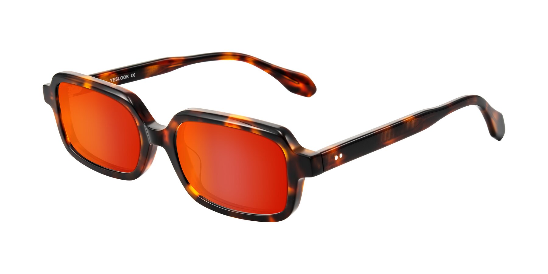 Angle of Perkis in Tortoise with Red Gold Mirrored Lenses