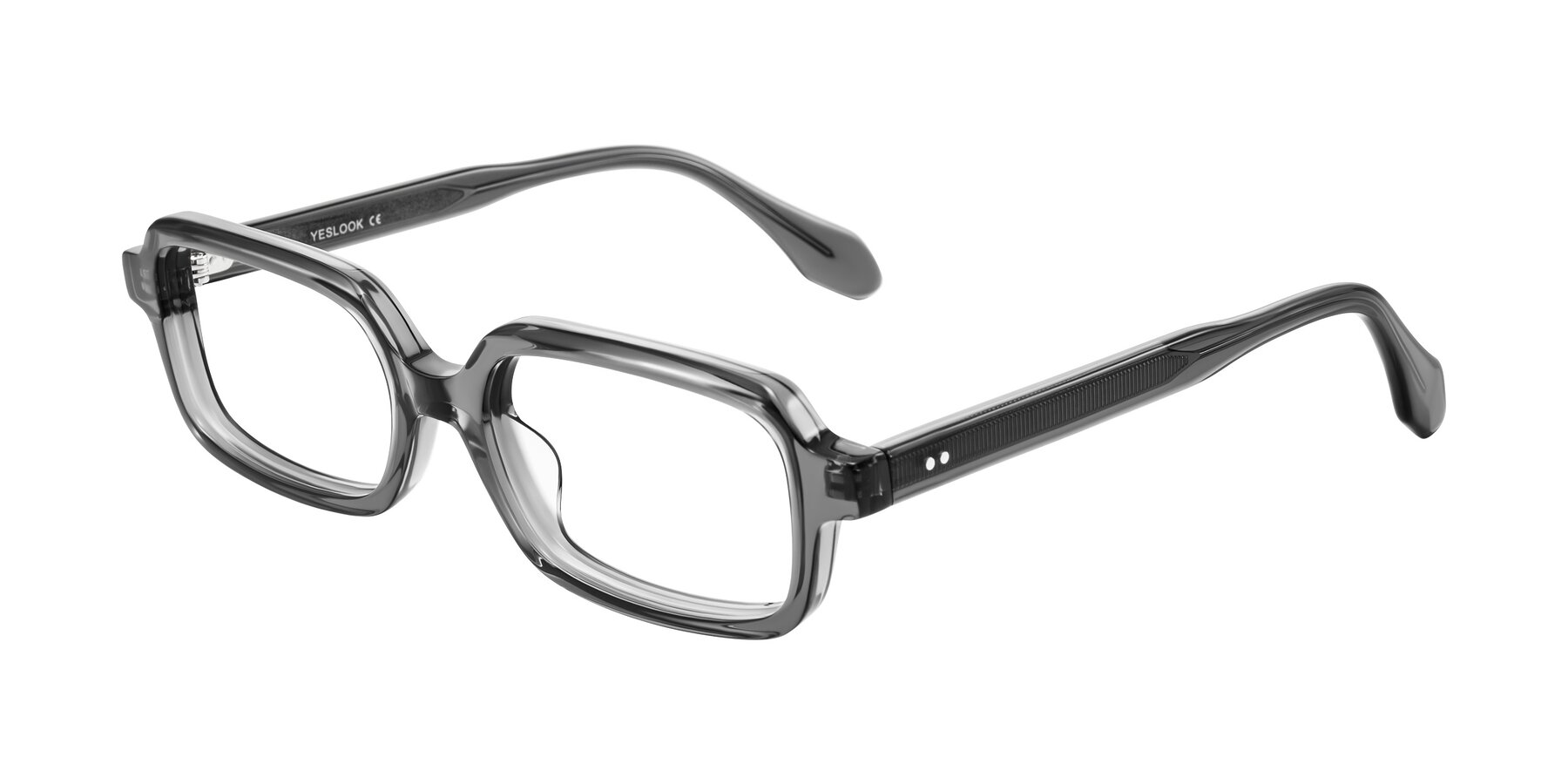 Angle of Perkis in Dark Gray with Clear Reading Eyeglass Lenses