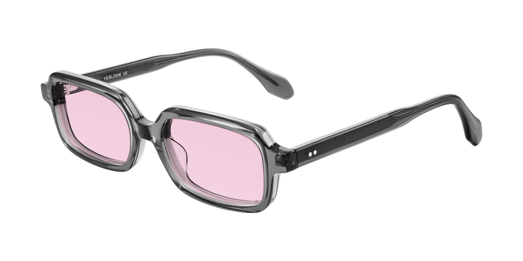 Angle of Perkis in Dark Gray with Light Pink Tinted Lenses