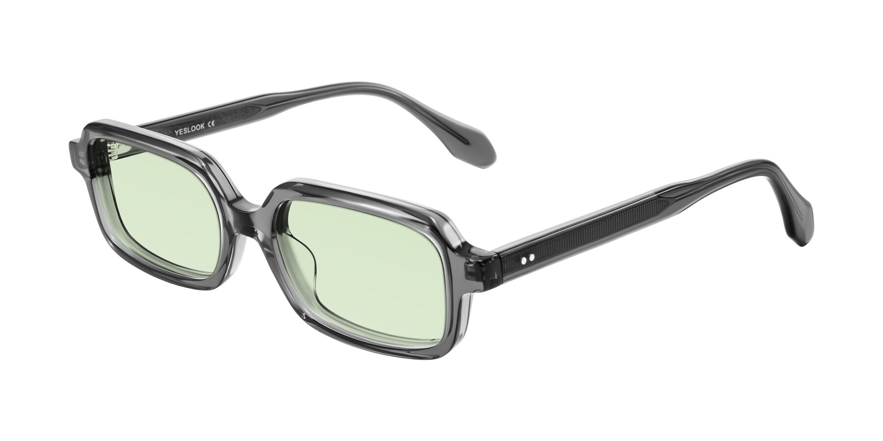 Angle of Perkis in Dark Gray with Light Green Tinted Lenses