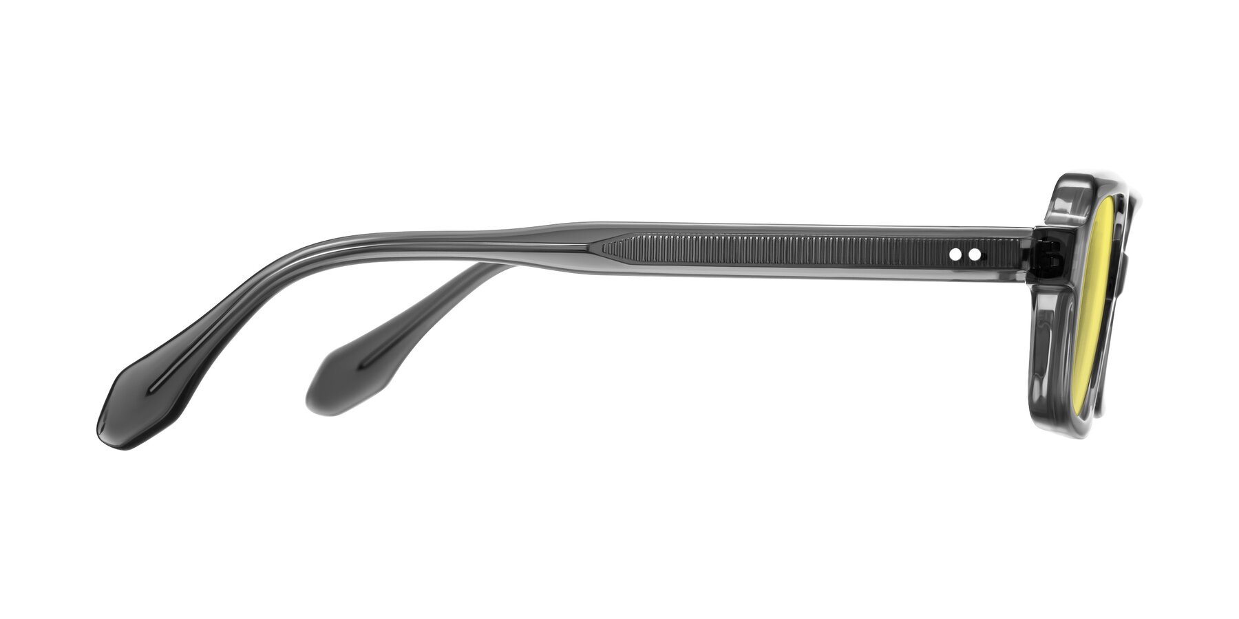 Side of Perkis in Dark Gray with Medium Yellow Tinted Lenses