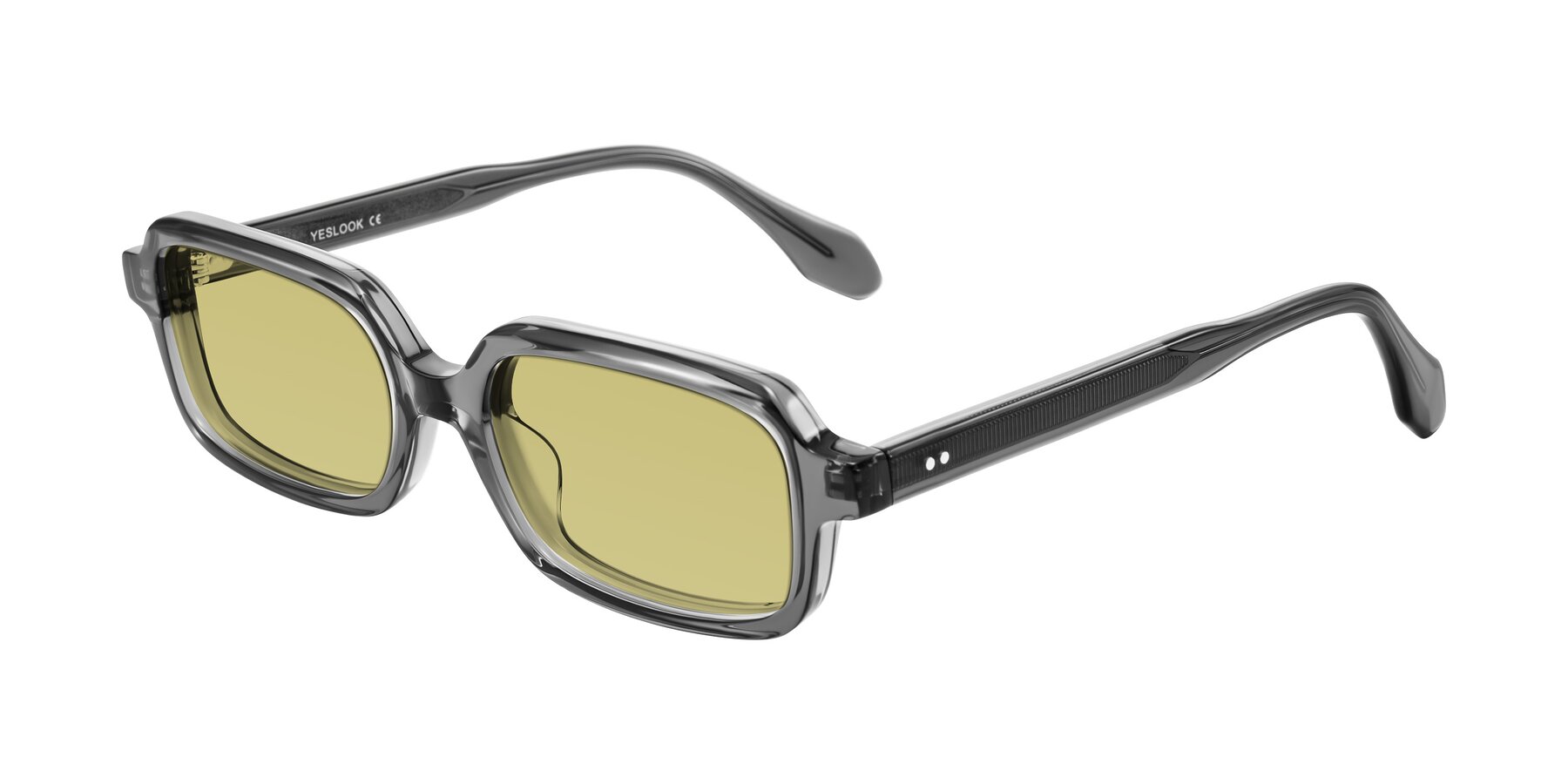 Angle of Perkis in Dark Gray with Medium Champagne Tinted Lenses