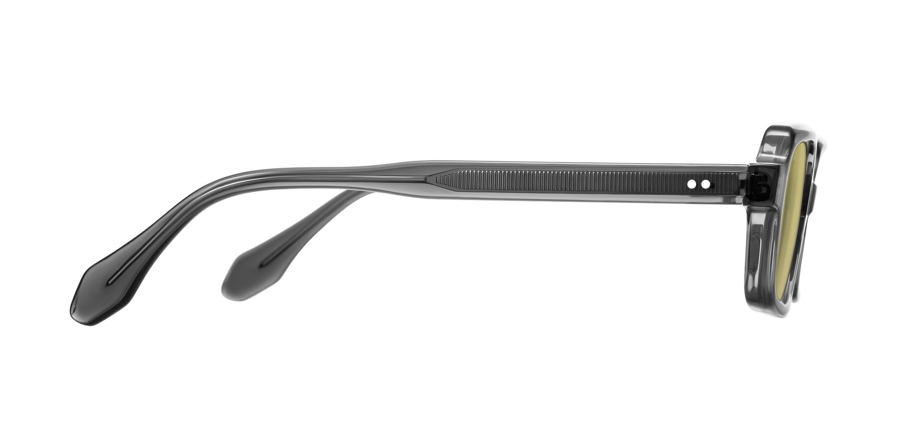 Side of Perkis in Dark Gray with Medium Champagne Tinted Lenses