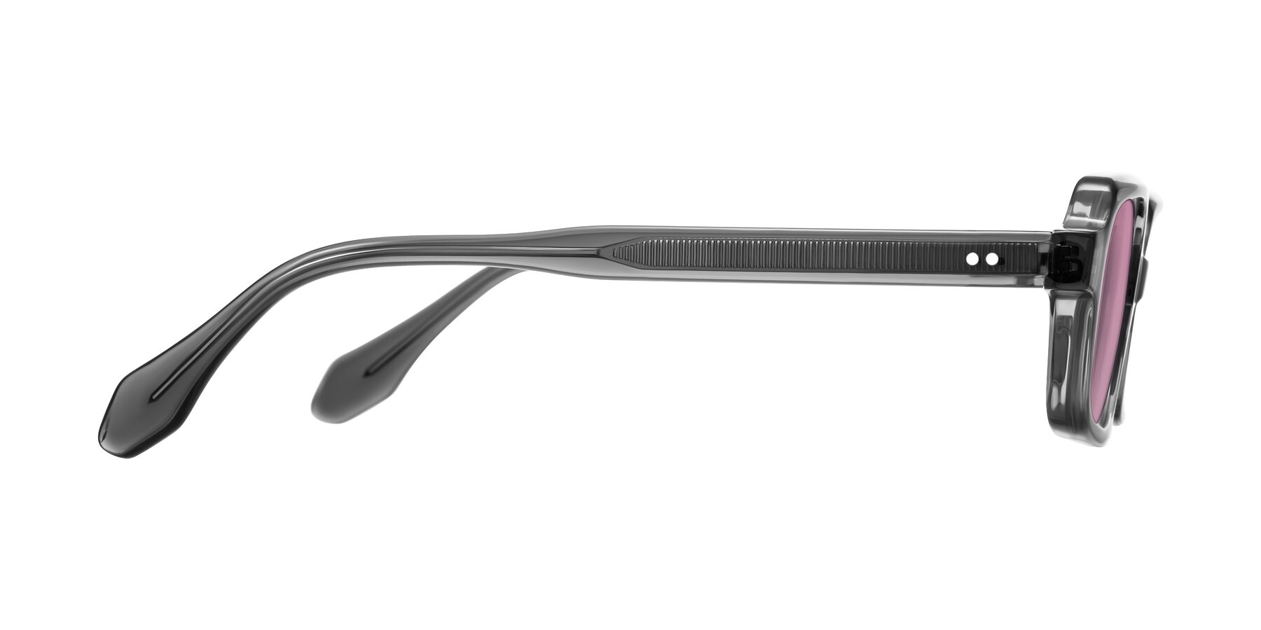 Side of Perkis in Dark Gray with Medium Wine Tinted Lenses