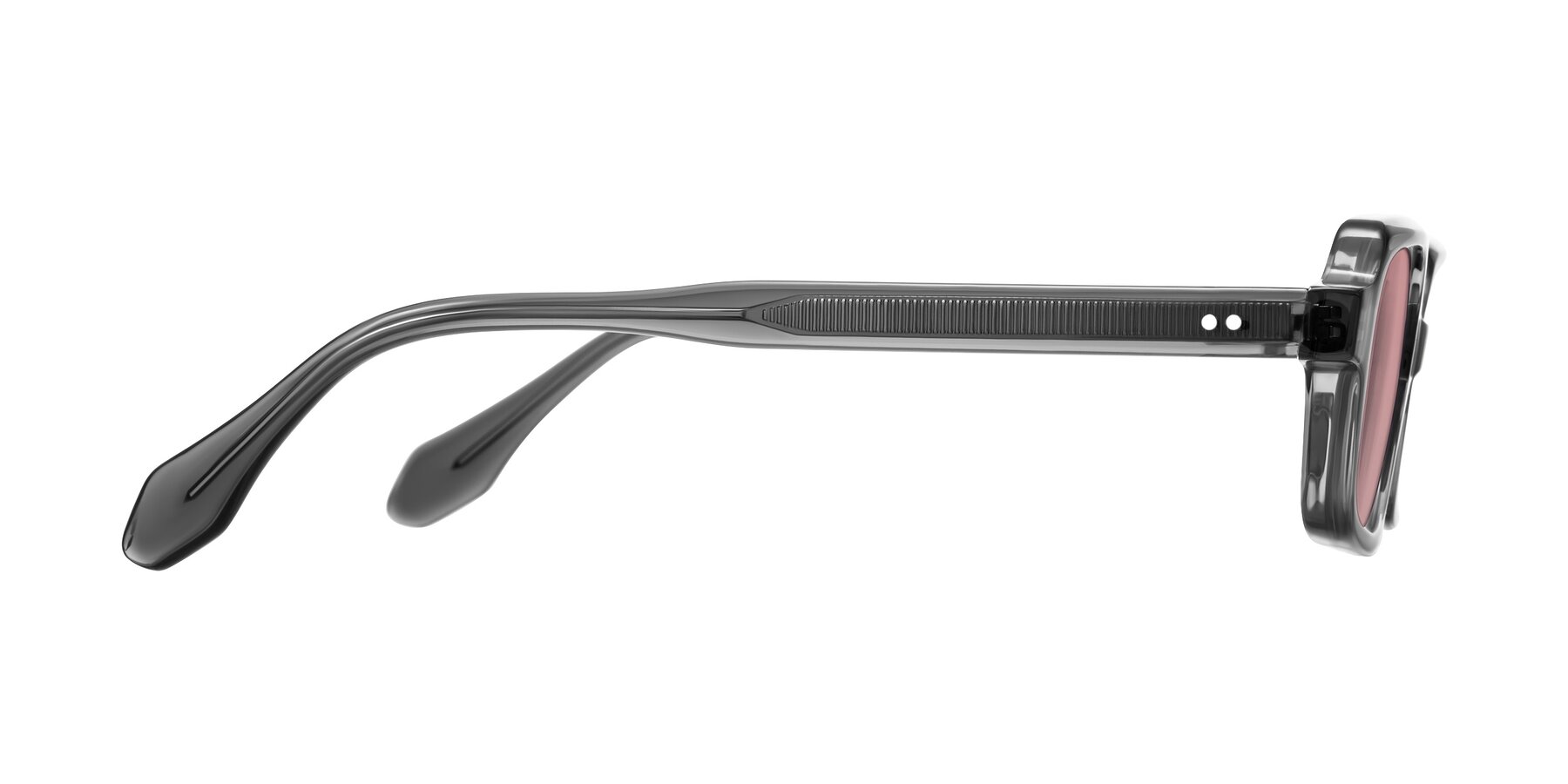 Side of Perkis in Dark Gray with Medium Garnet Tinted Lenses