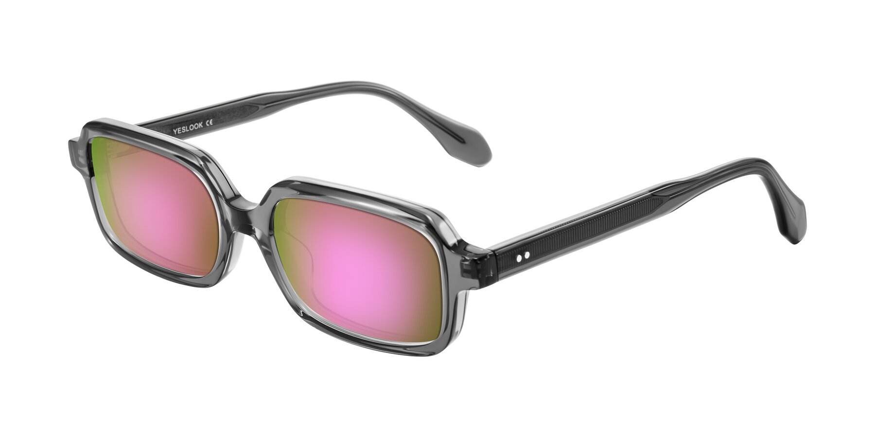 Angle of Perkis in Dark Gray with Pink Mirrored Lenses