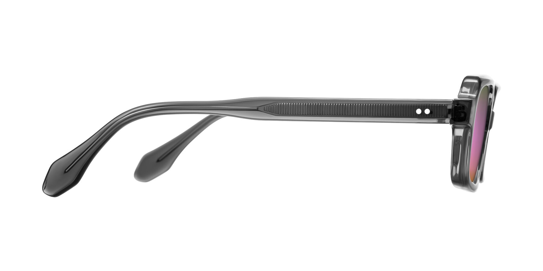 Side of Perkis in Dark Gray with Pink Mirrored Lenses