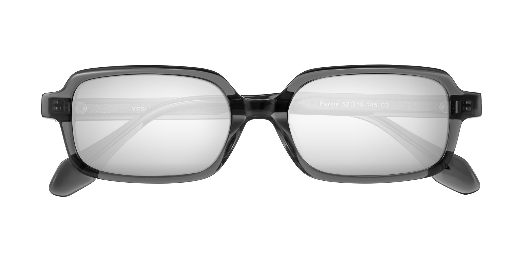 Folded Front of Perkis in Dark Gray with Silver Mirrored Lenses