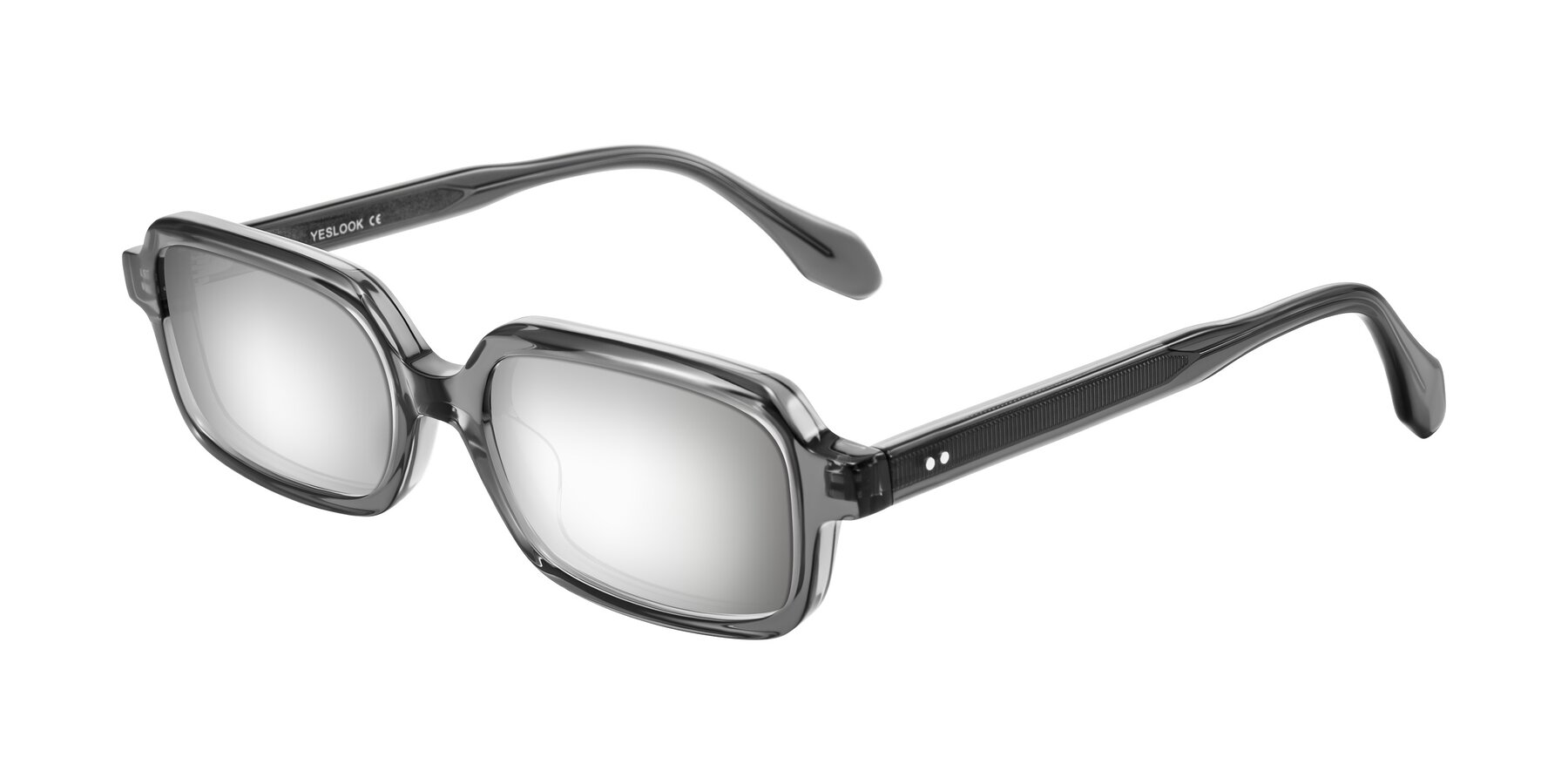 Angle of Perkis in Dark Gray with Silver Mirrored Lenses