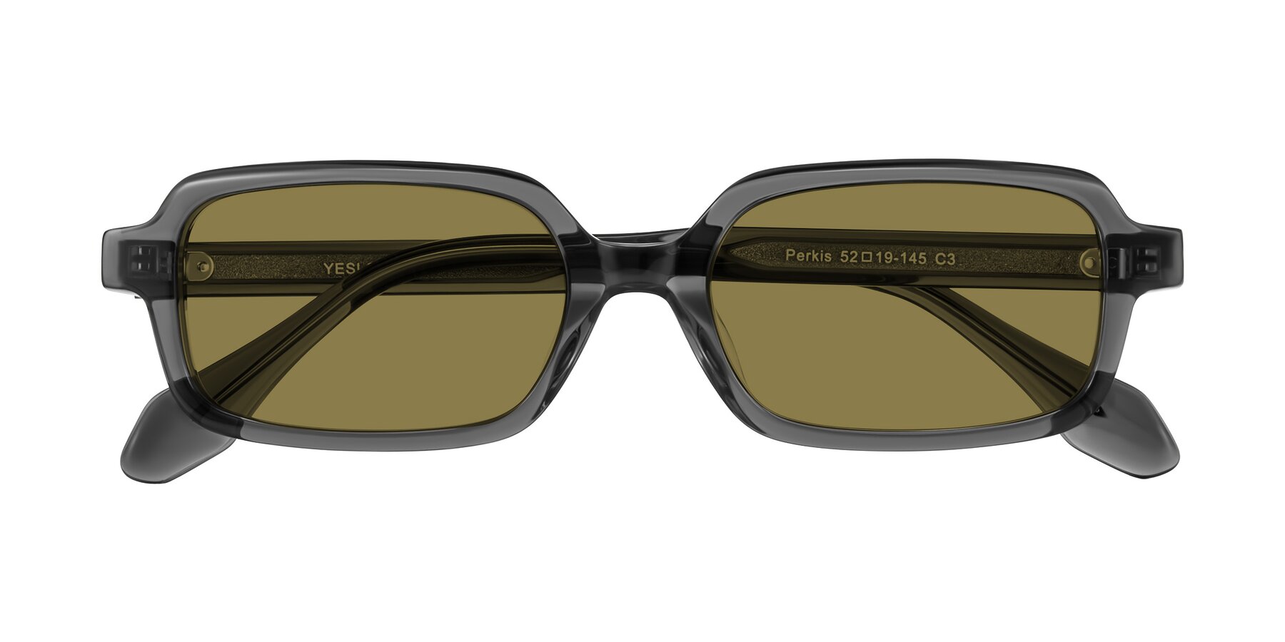 Folded Front of Perkis in Dark Gray with Brown Polarized Lenses
