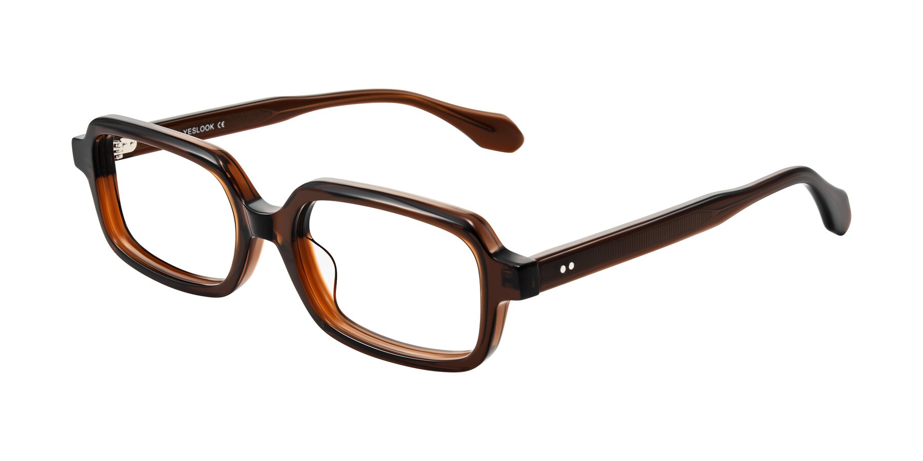Angle of Perkis in Dark Brown with Clear Reading Eyeglass Lenses