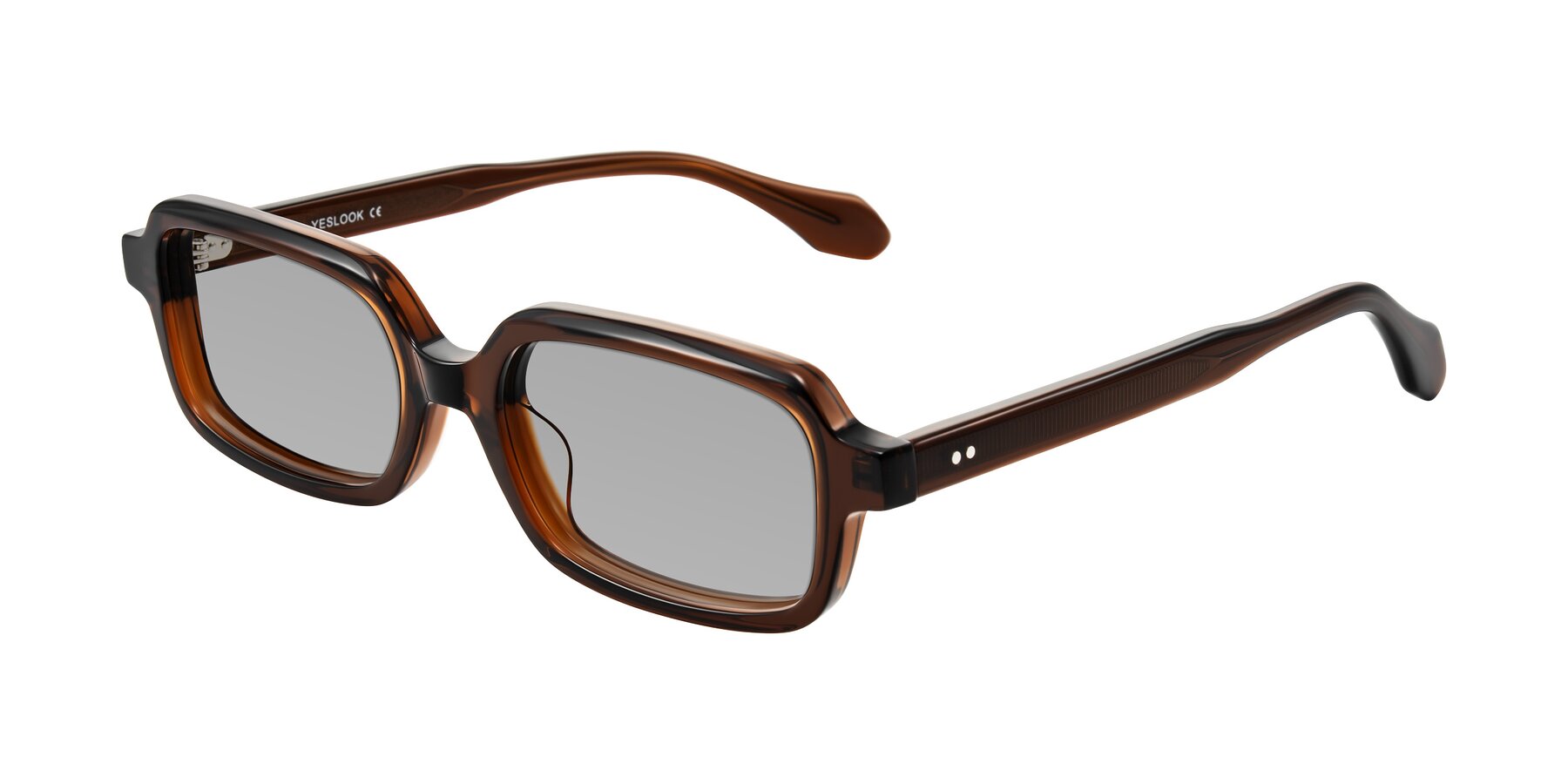 Angle of Perkis in Dark Brown with Light Gray Tinted Lenses