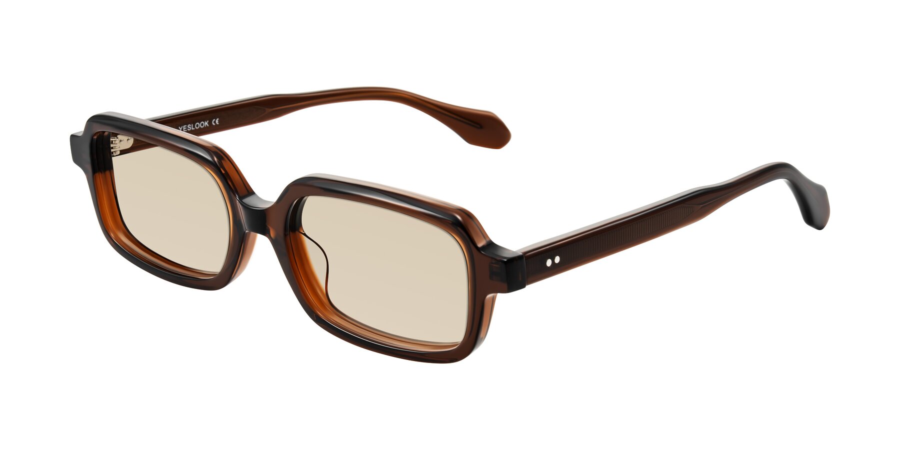 Angle of Perkis in Dark Brown with Light Brown Tinted Lenses
