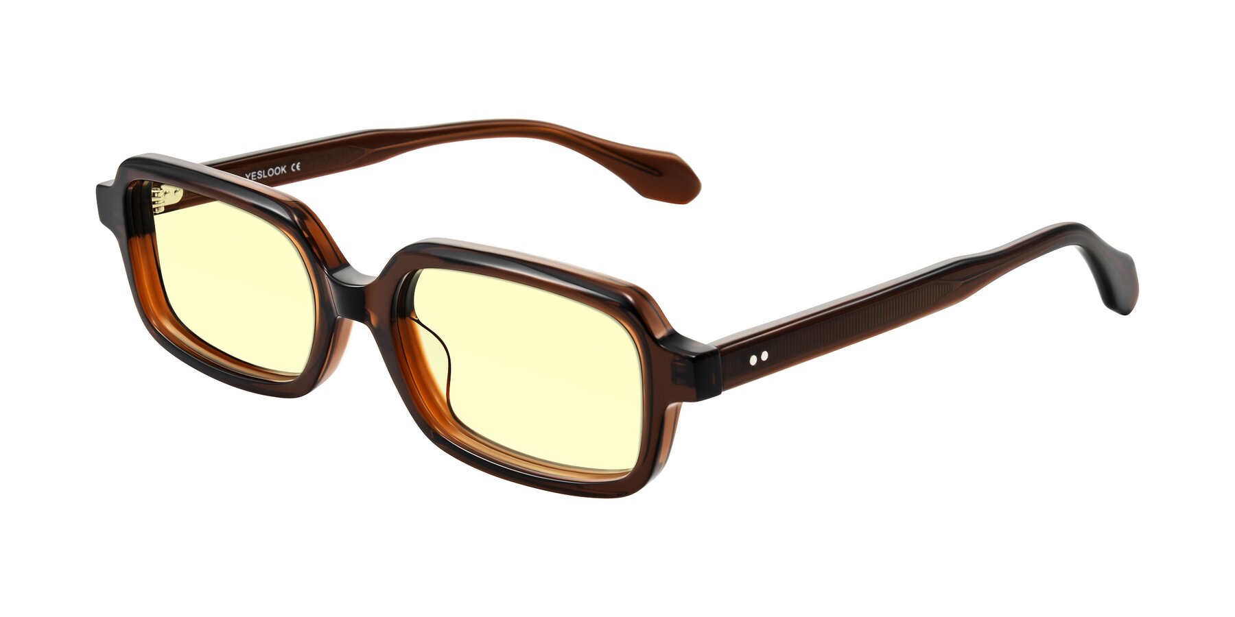 Angle of Perkis in Dark Brown with Light Yellow Tinted Lenses