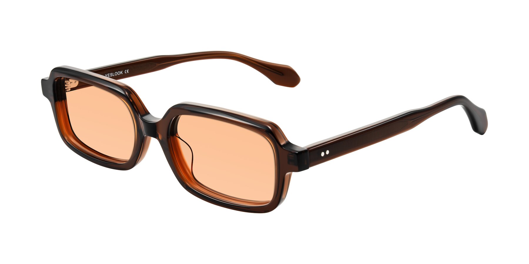 Angle of Perkis in Dark Brown with Light Orange Tinted Lenses