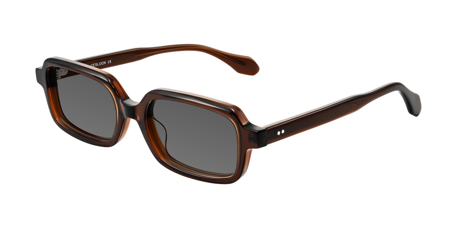 Angle of Perkis in Dark Brown with Medium Gray Tinted Lenses