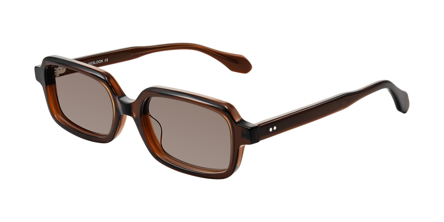 Angle of Perkis in Dark Brown with Medium Brown Tinted Lenses