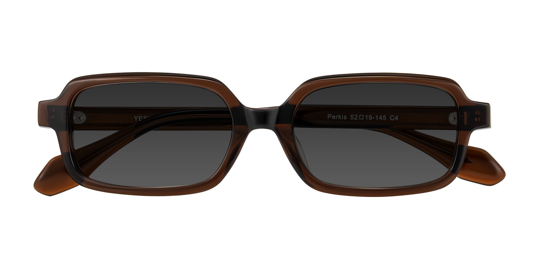 Folded Front of Perkis in Dark Brown with Gray Tinted Lenses