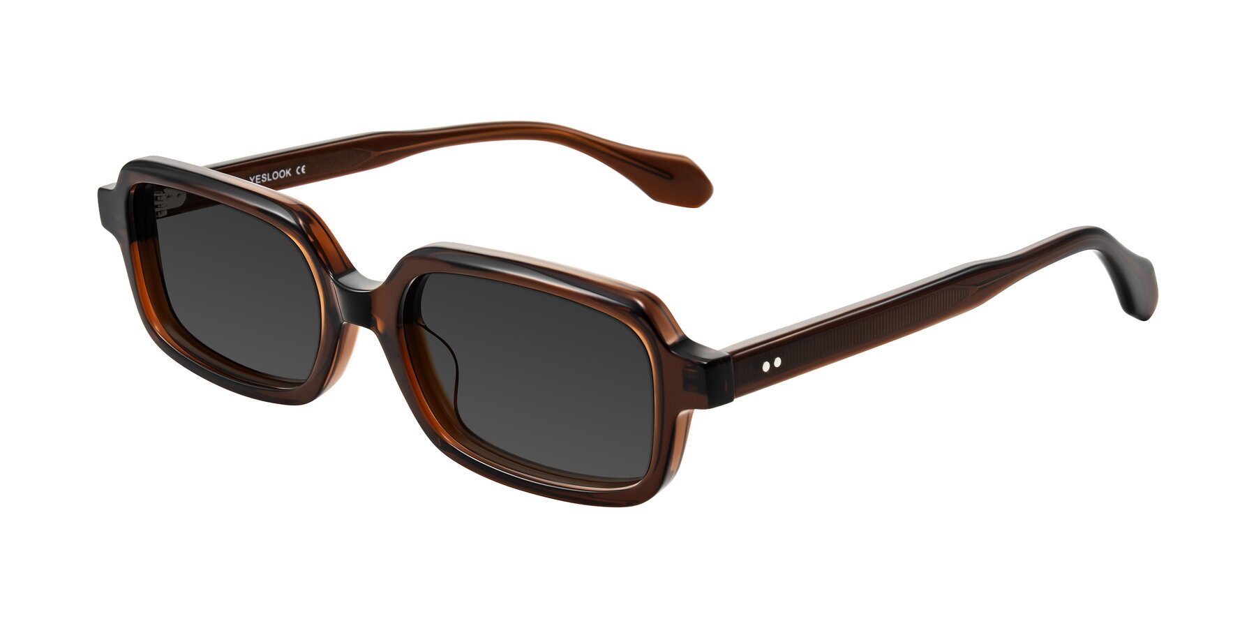 Angle of Perkis in Dark Brown with Gray Tinted Lenses