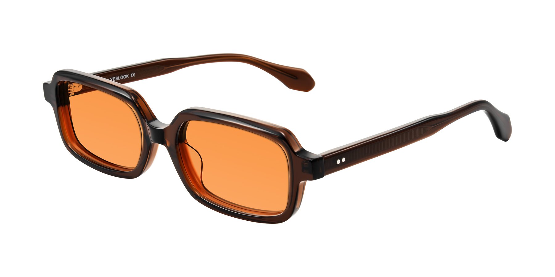 Angle of Perkis in Dark Brown with Orange Tinted Lenses