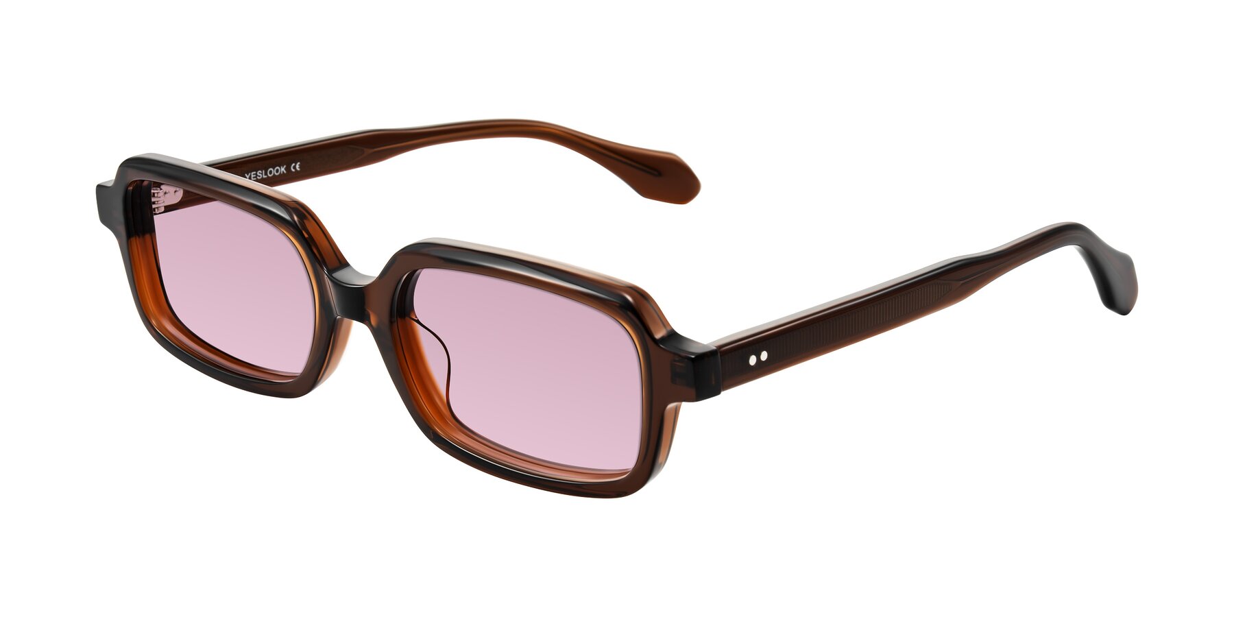 Angle of Perkis in Dark Brown with Light Wine Tinted Lenses