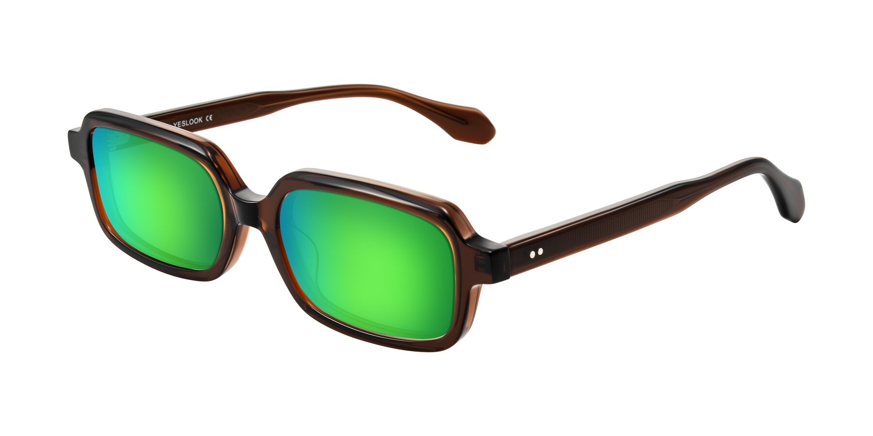Angle of Perkis in Dark Brown with Green Mirrored Lenses