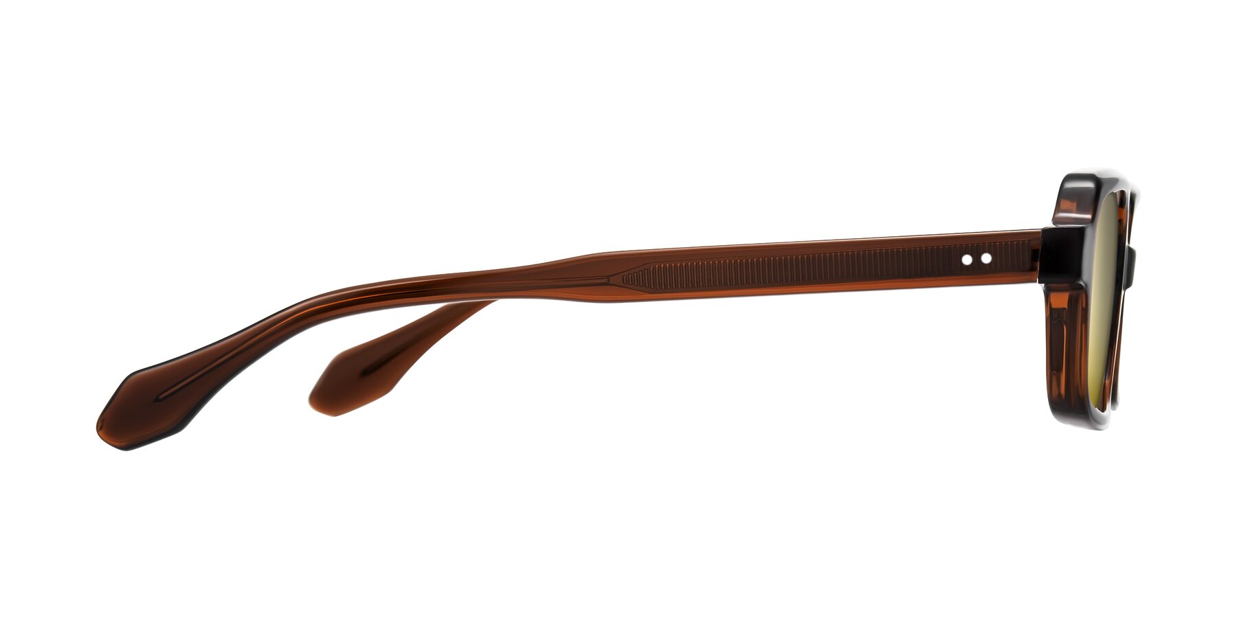 Side of Perkis in Dark Brown with Gold Mirrored Lenses