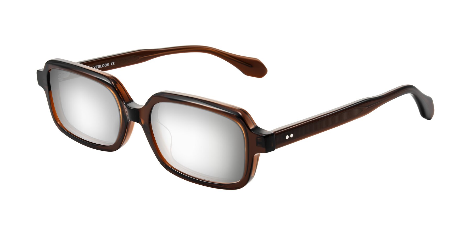 Angle of Perkis in Dark Brown with Silver Mirrored Lenses