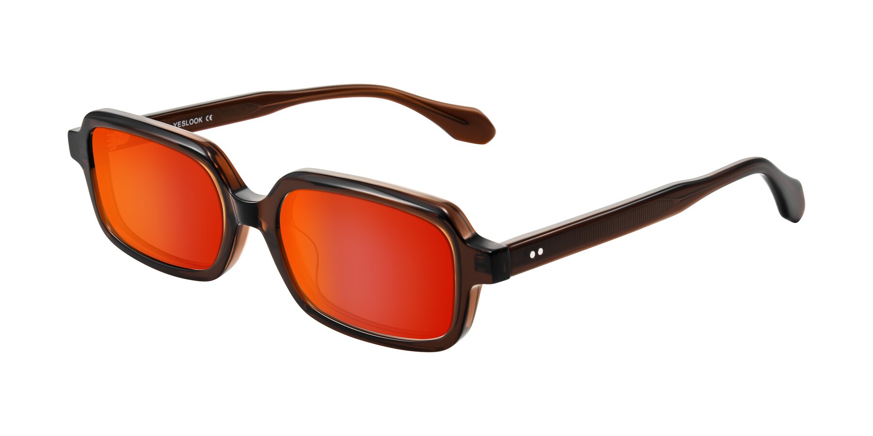 Angle of Perkis in Dark Brown with Red Gold Mirrored Lenses