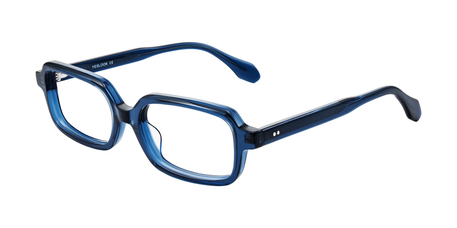 Angle of Perkis in Blue with Clear Reading Eyeglass Lenses