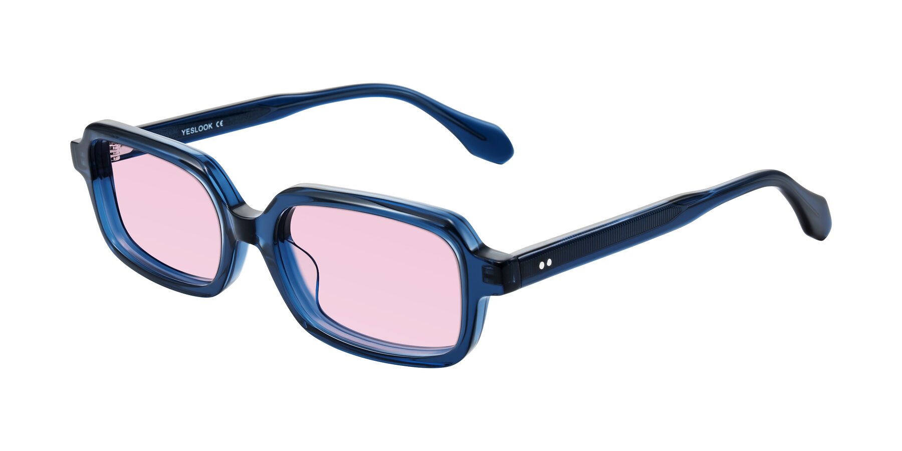 Angle of Perkis in Blue with Light Pink Tinted Lenses