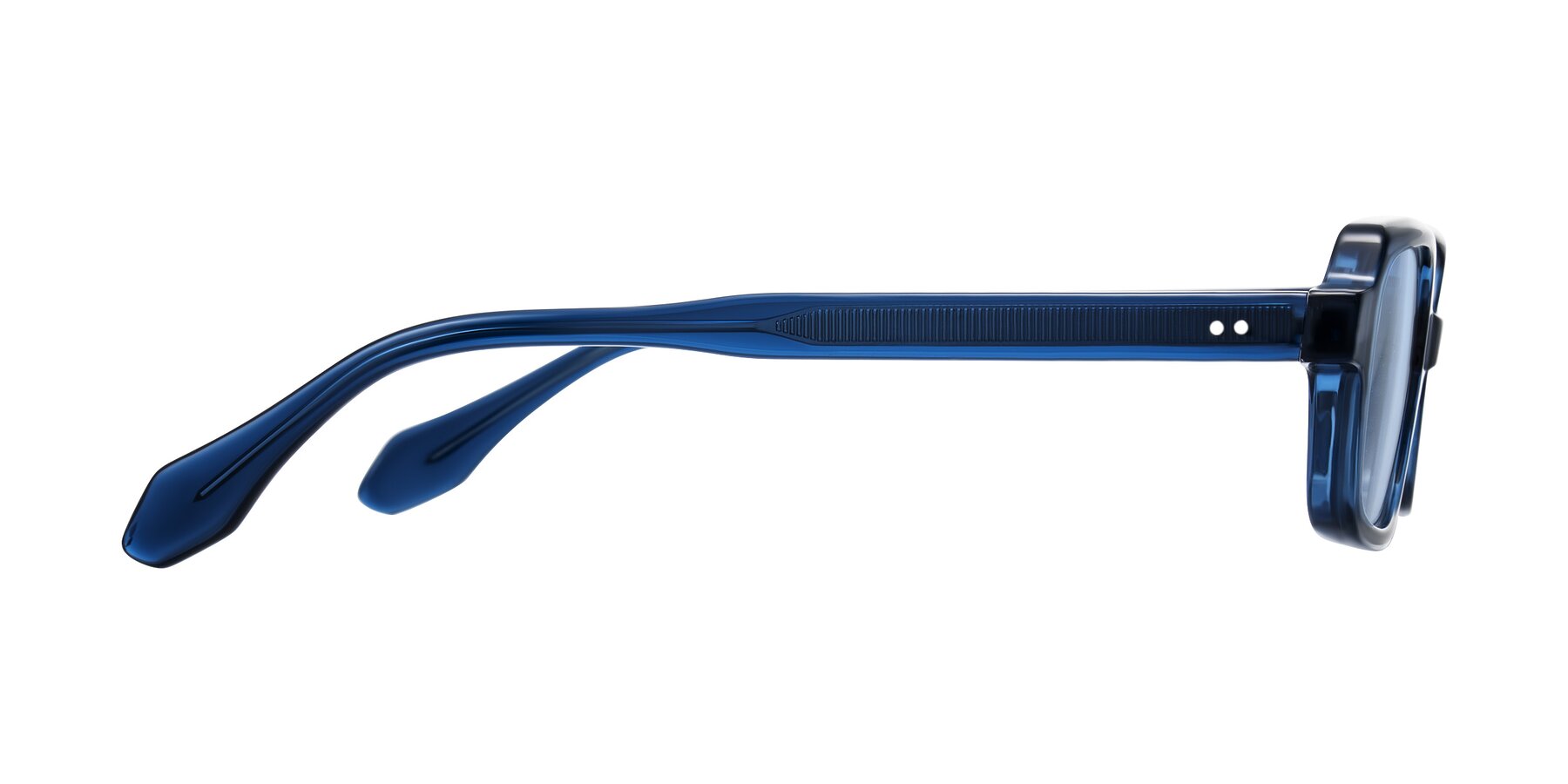 Side of Perkis in Blue with Light Blue Tinted Lenses