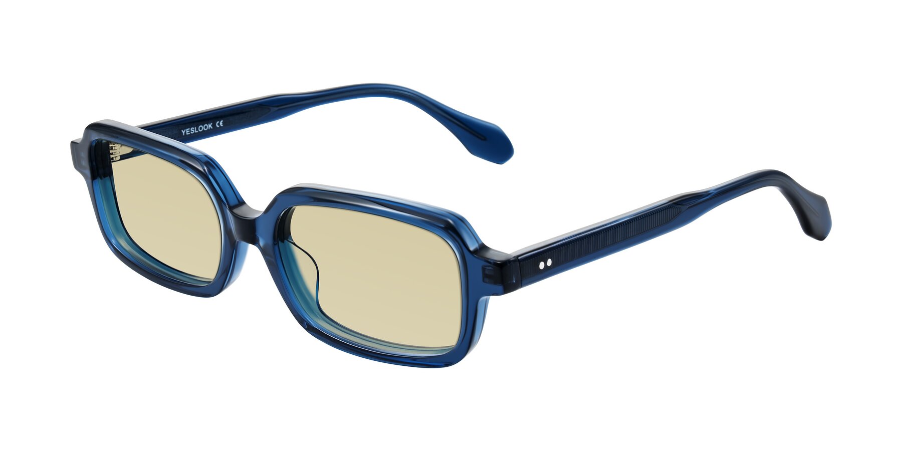 Angle of Perkis in Blue with Light Champagne Tinted Lenses