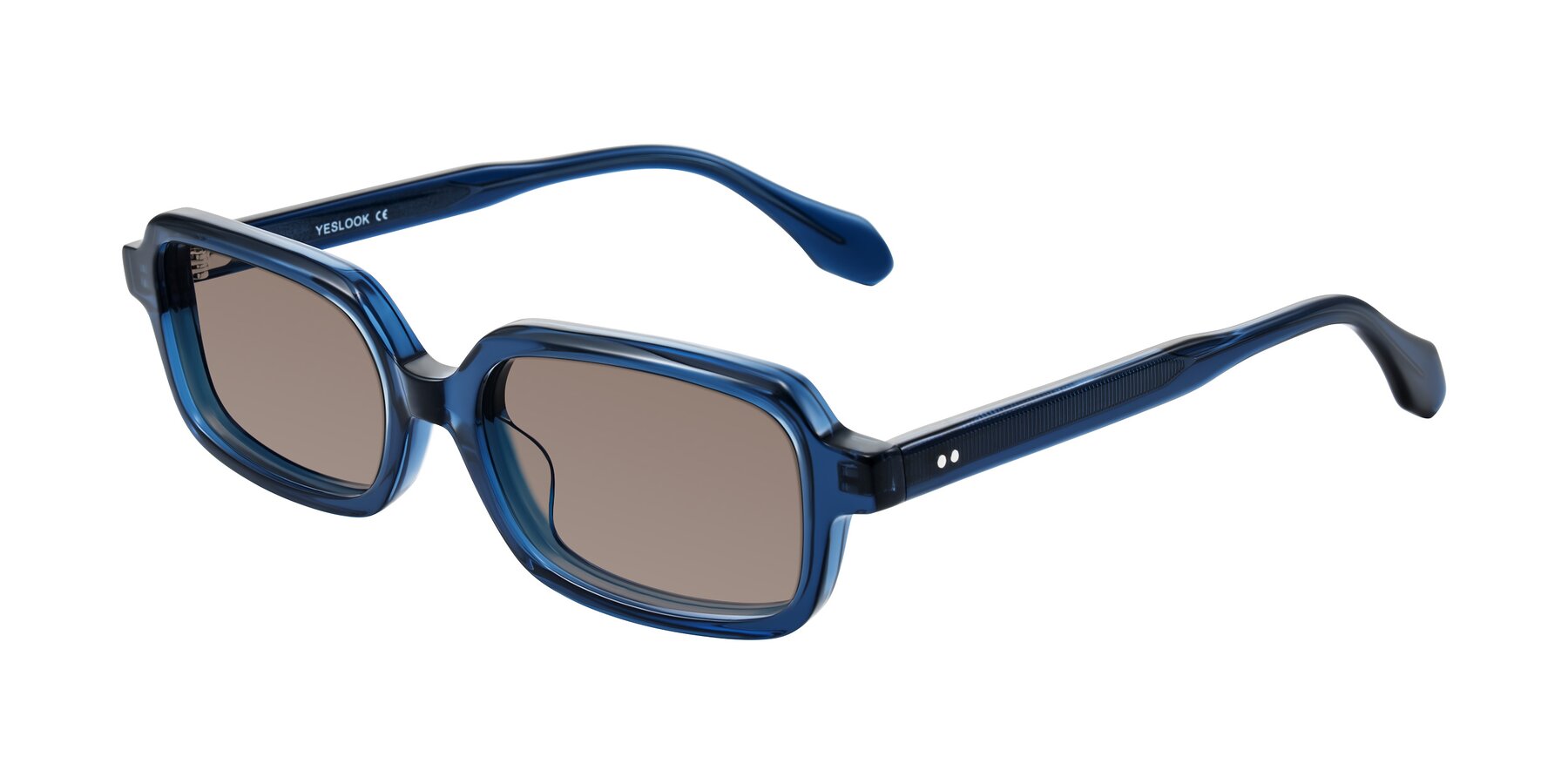 Angle of Perkis in Blue with Medium Brown Tinted Lenses