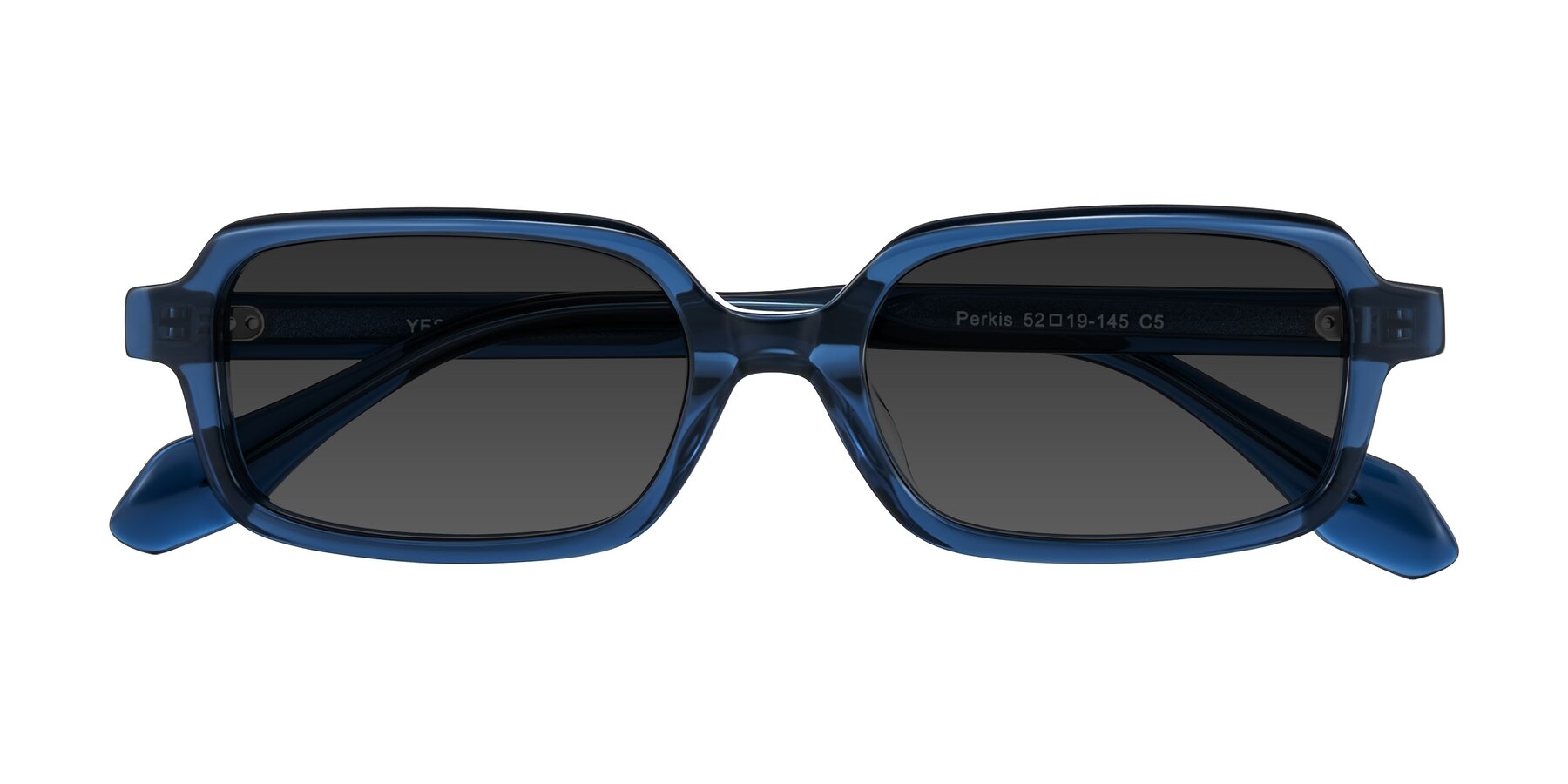 Folded Front of Perkis in Blue with Gray Tinted Lenses