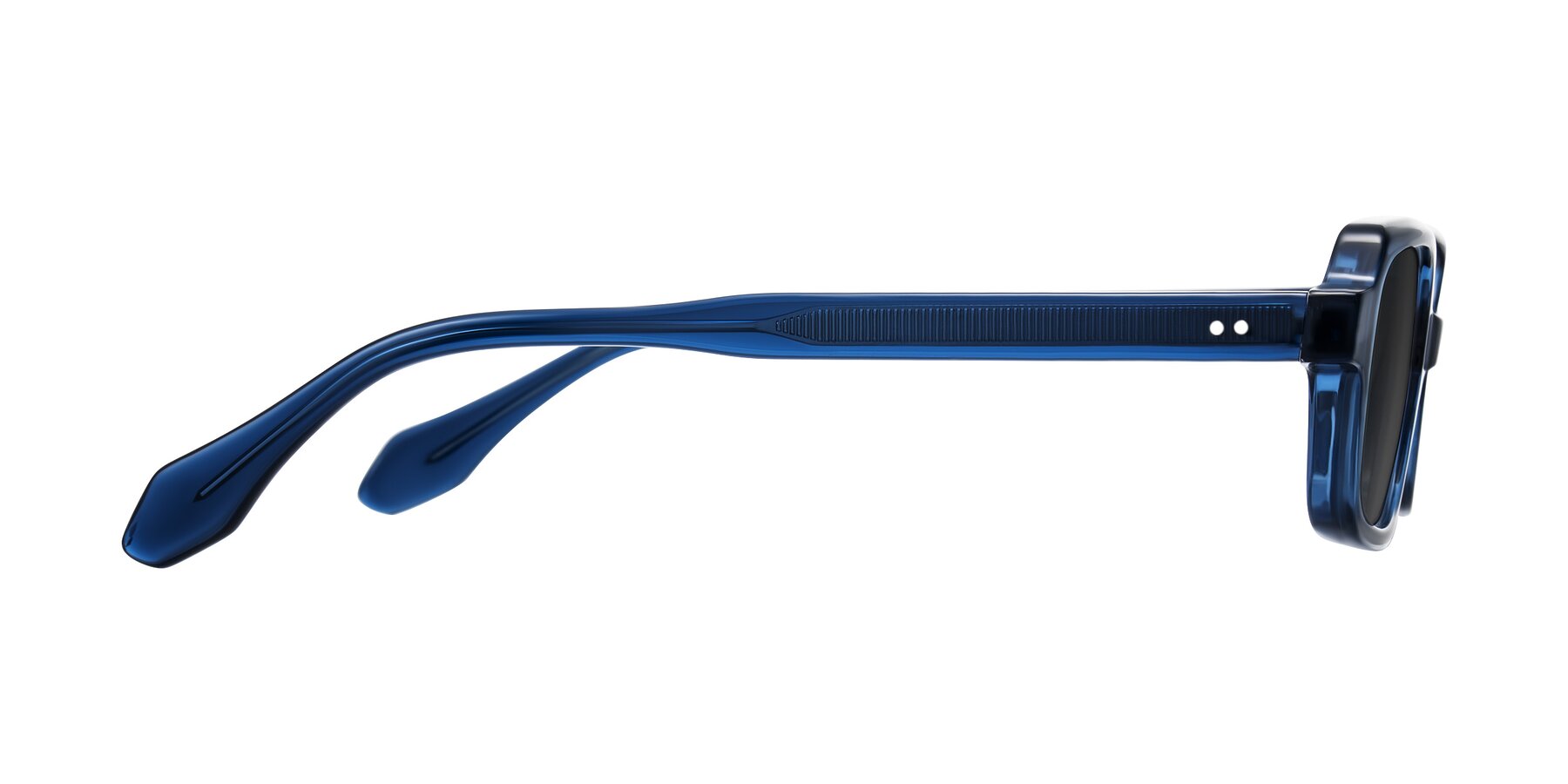 Side of Perkis in Blue with Gray Tinted Lenses