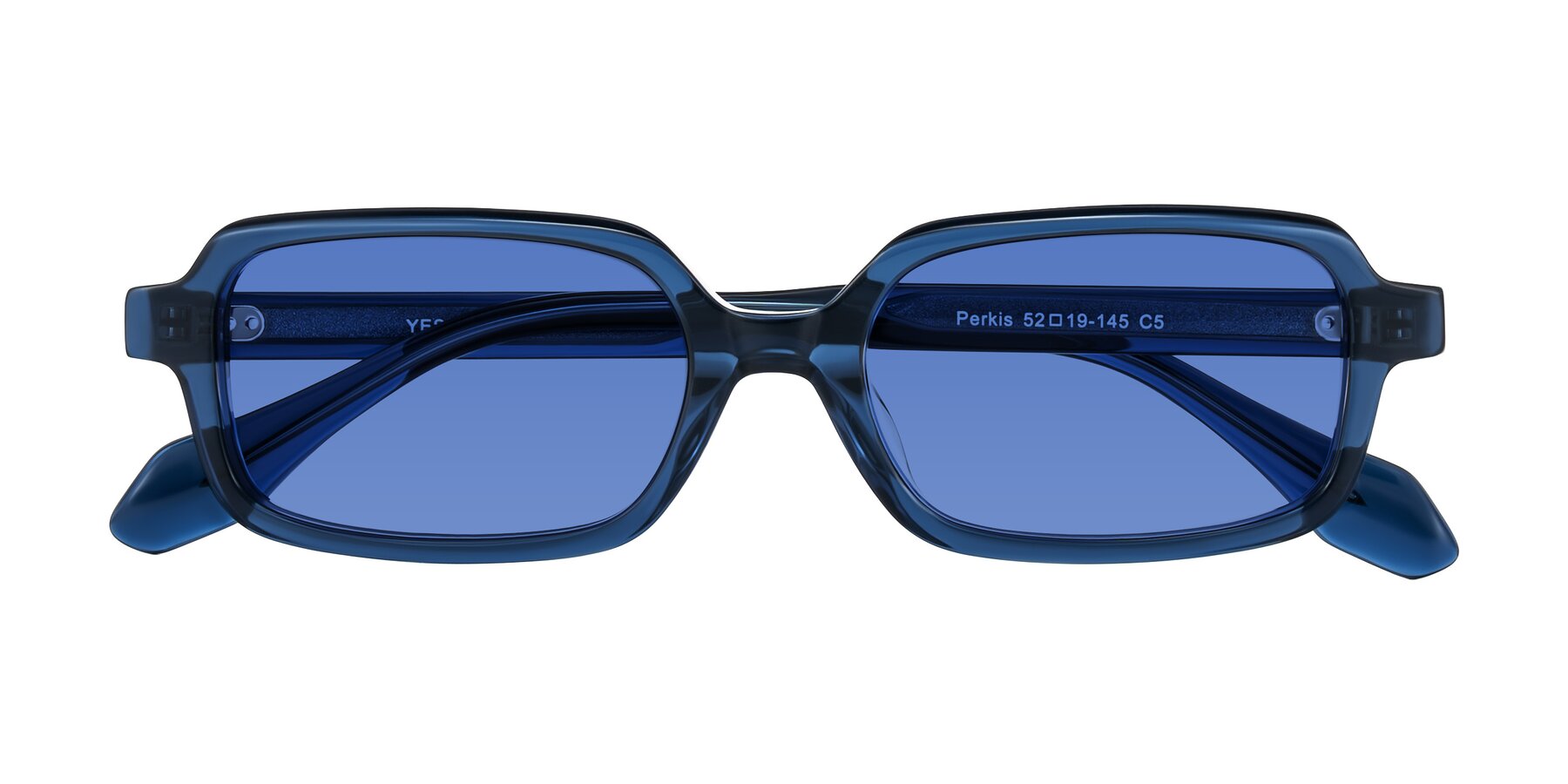 Folded Front of Perkis in Blue with Blue Tinted Lenses