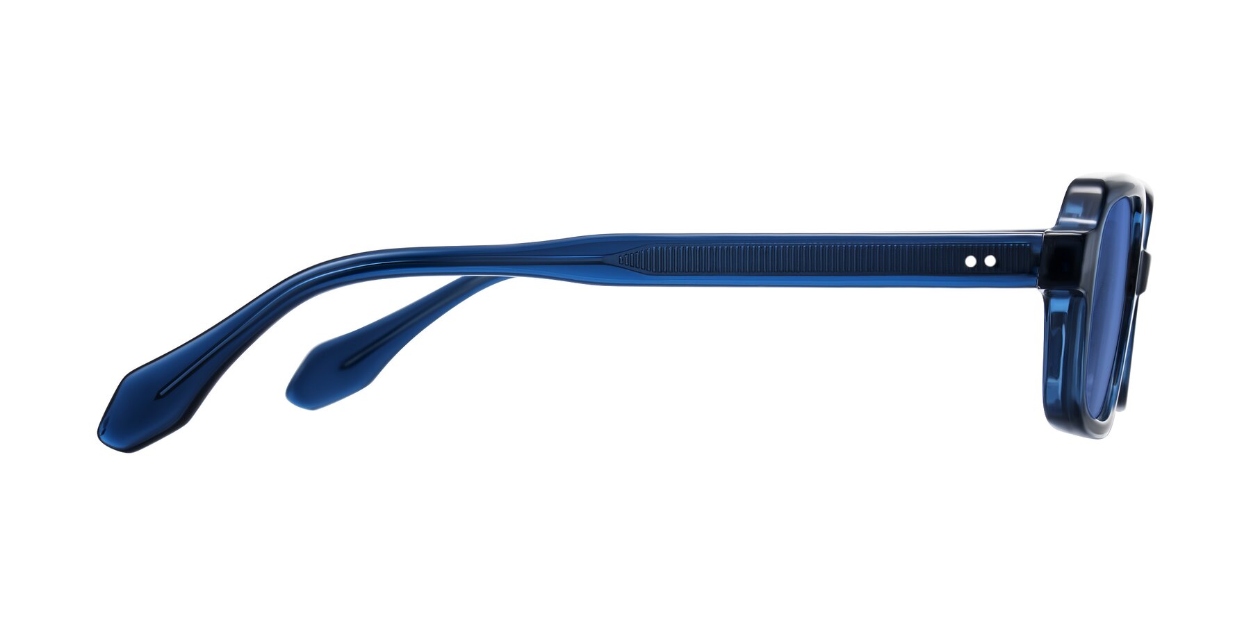Side of Perkis in Blue with Blue Tinted Lenses