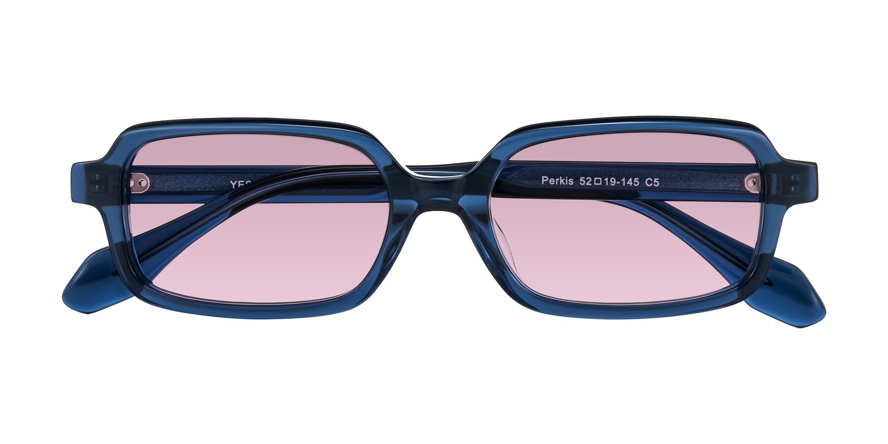 Folded Front of Perkis in Blue with Light Wine Tinted Lenses
