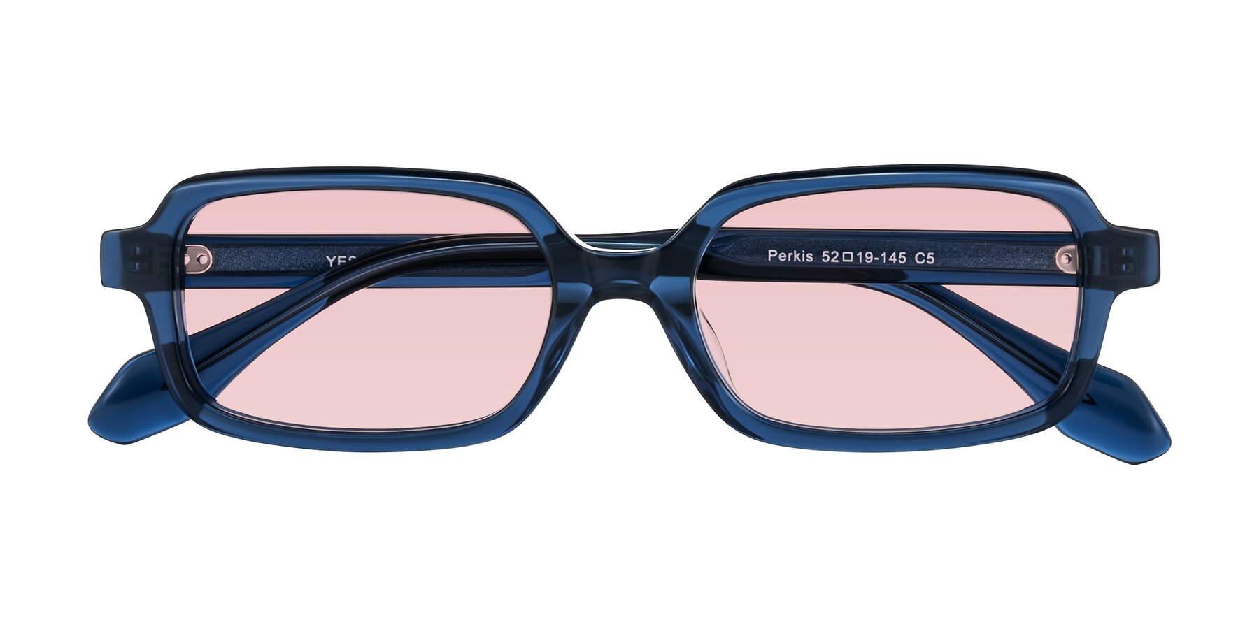 Folded Front of Perkis in Blue with Light Garnet Tinted Lenses