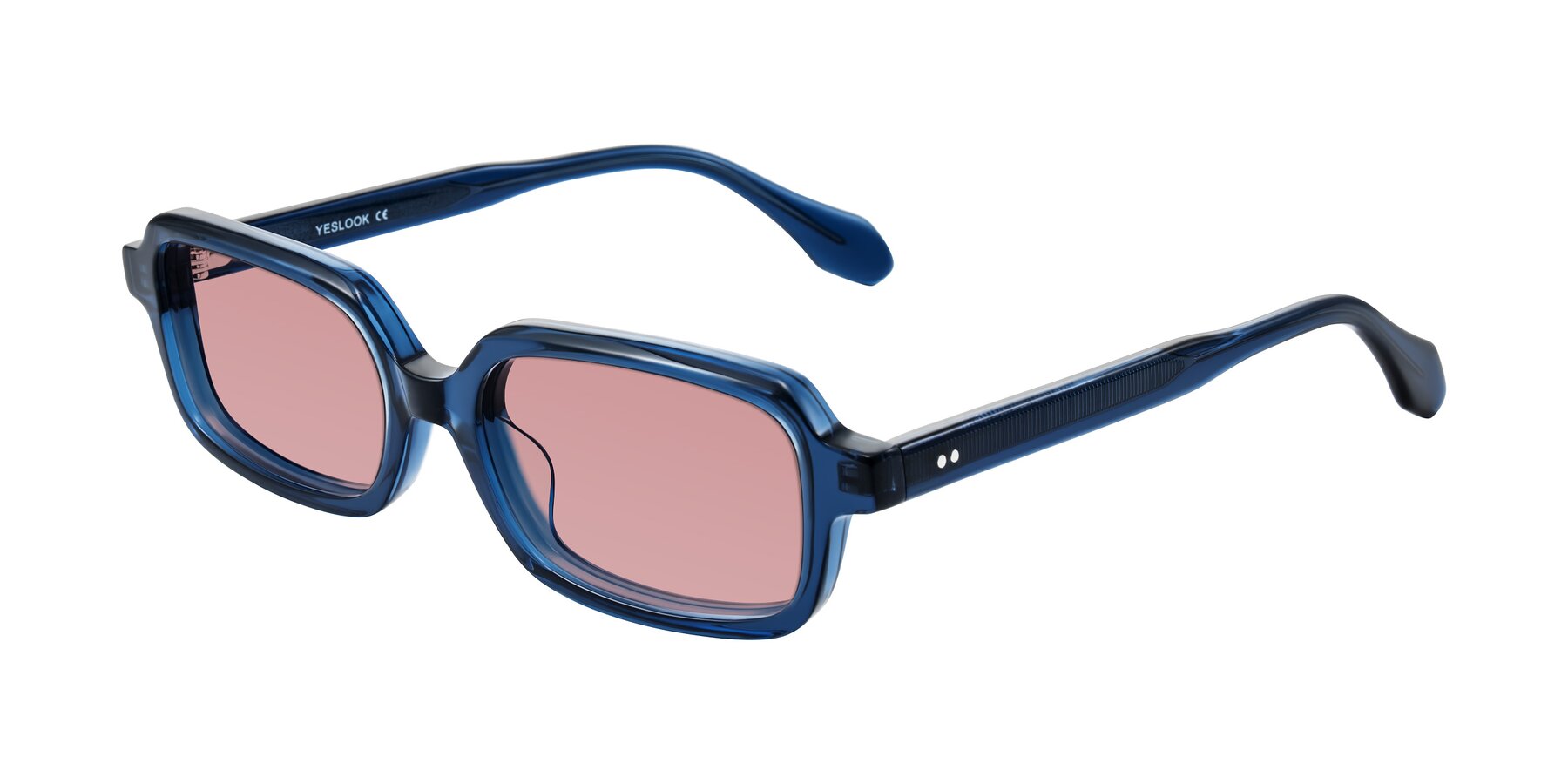 Angle of Perkis in Blue with Medium Garnet Tinted Lenses