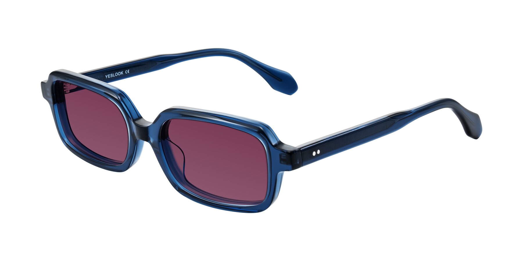 Angle of Perkis in Blue with Wine Tinted Lenses