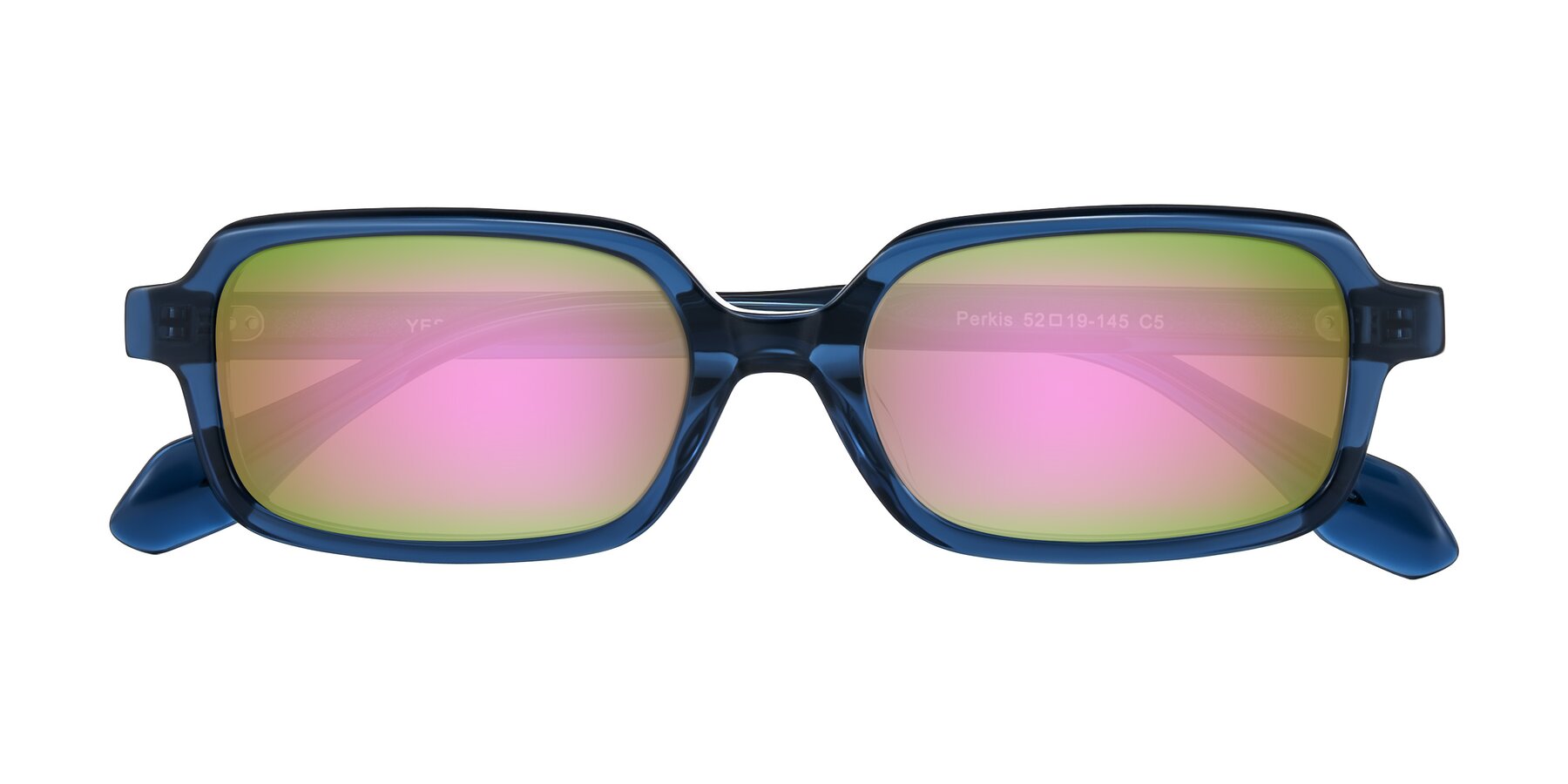 Folded Front of Perkis in Blue with Pink Mirrored Lenses